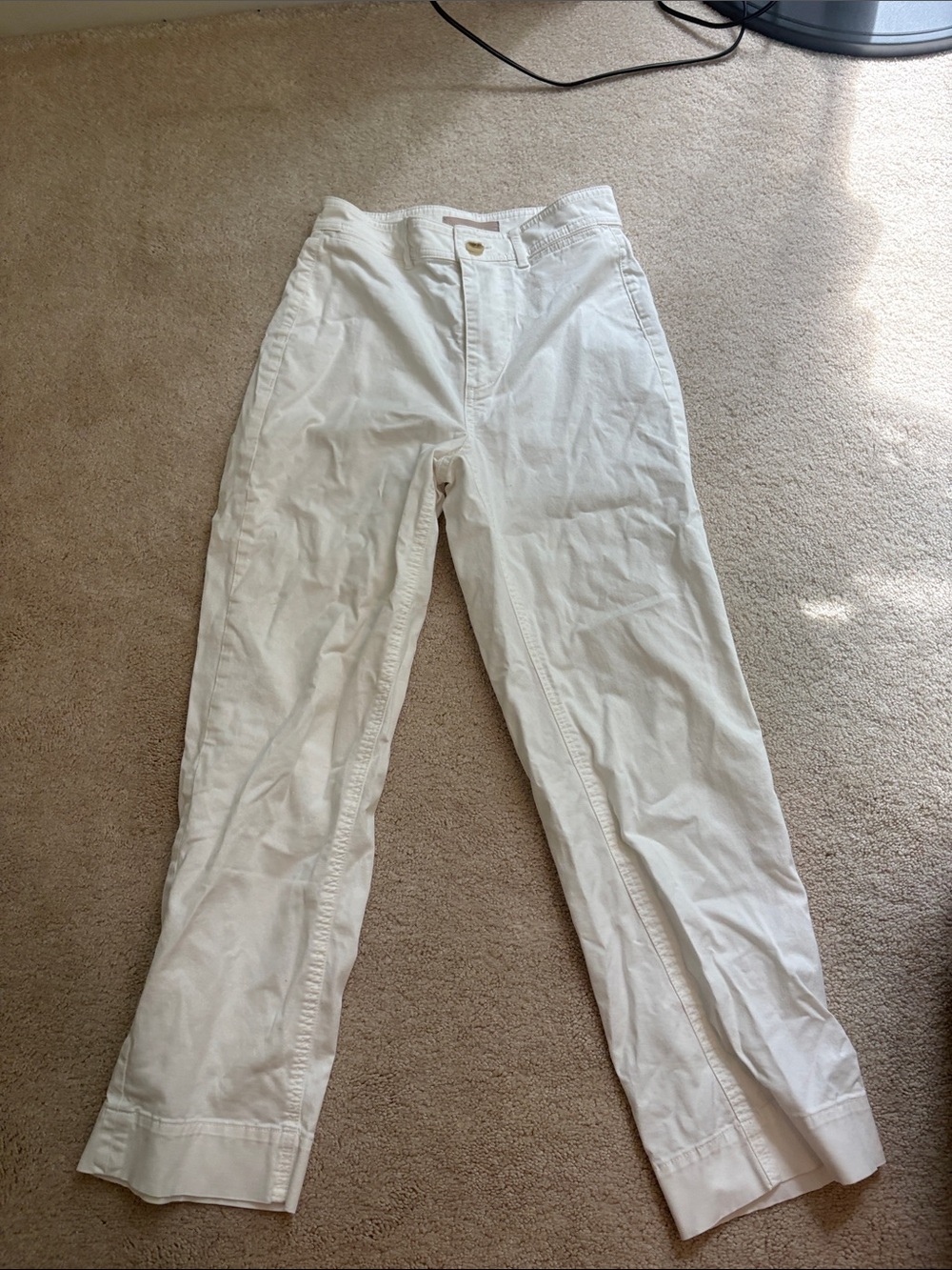 Everlane Off-White High-Rise Straight Leg Jeans